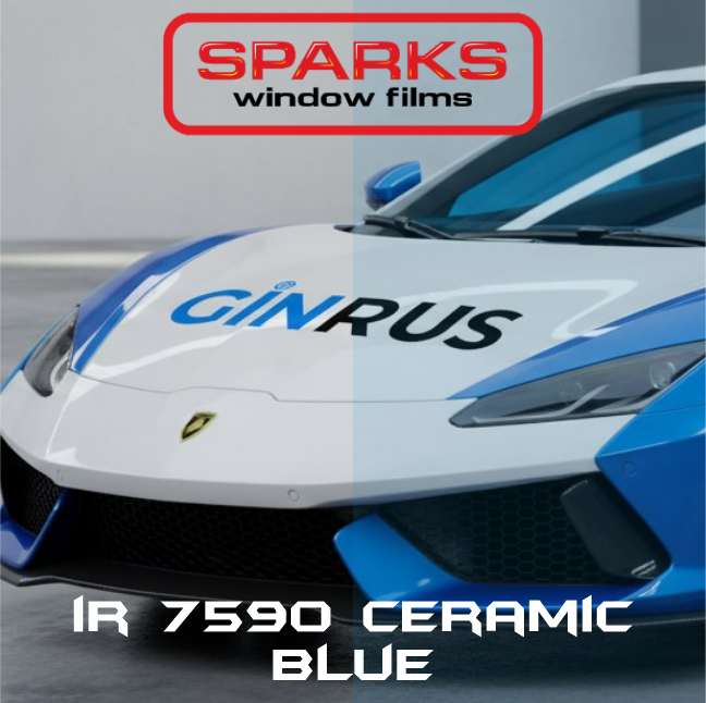 Автомобильная SPARKS IR 7590 CERAMIC BLUE тонировочная, атермальная пленка голубой оттенок (1,524*30м.)