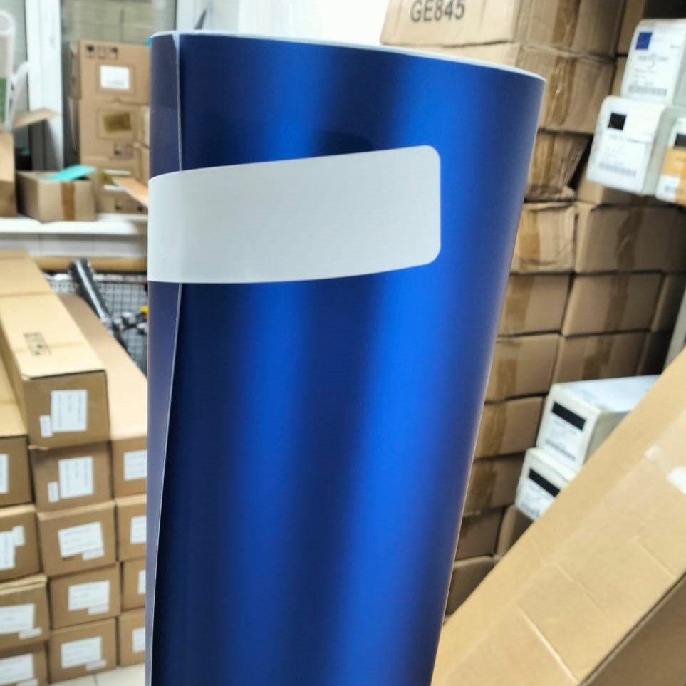 Пленка ПВХ матовая, Синий хром сатин Matte King Blue 5 star (1,52*17м.)