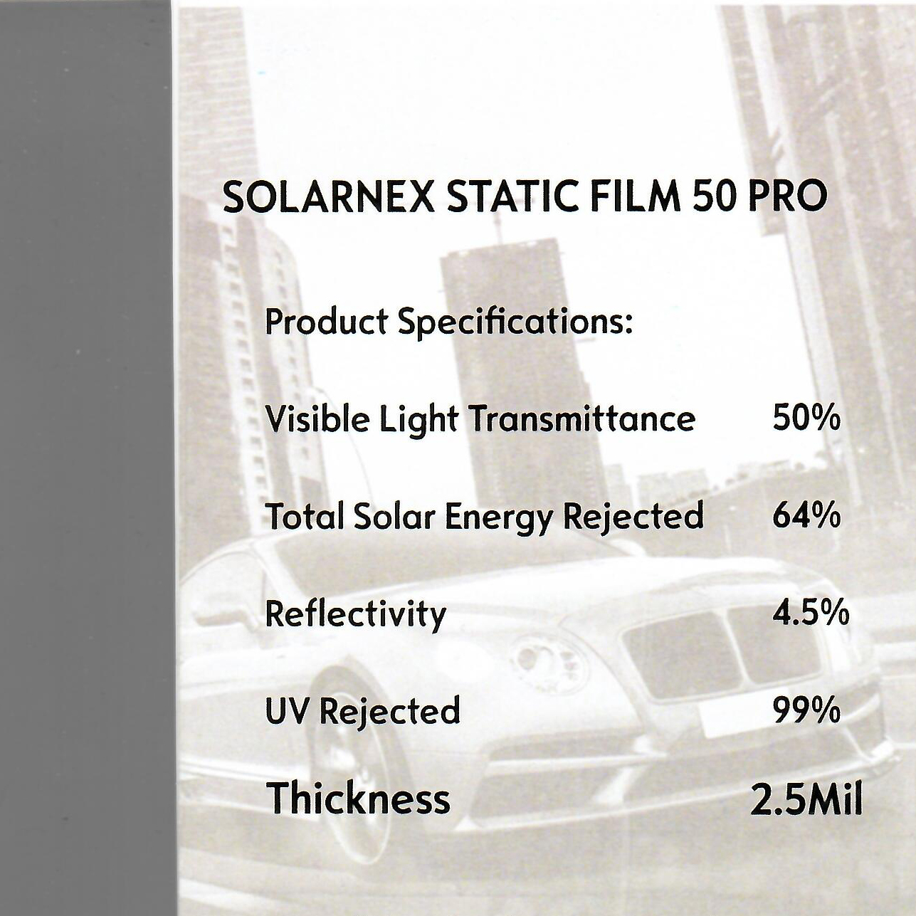 50% Съемная статическая тонировка Solarnex 1,0*30м 50% Съемная статическая тонировка Solarnex 1,0*30м