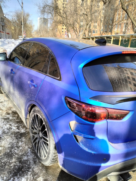 Пленка ПВХ матовая, Синий хром сатин Matte King Blue 5 star (1,52*17м.)