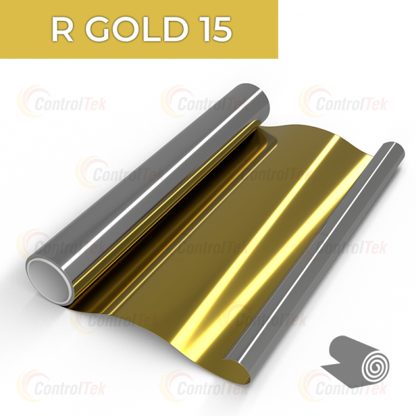 Солнцезащитная, ЗЕРКАЛЬНАЯ пленка R GOLD 15 ControlTek (1,5*30) золото-серебро