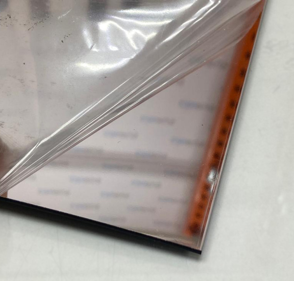 862 Пластик для гравировки 1,3мм 30х60см, зеркальное серебро/черный