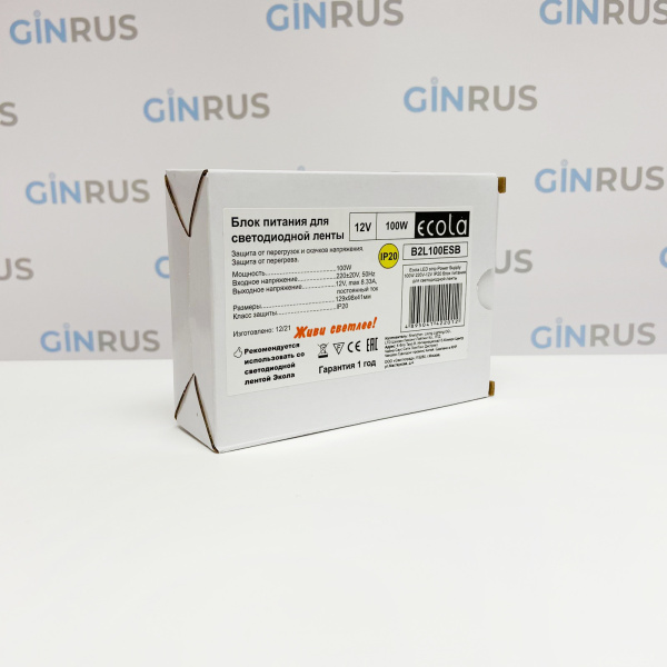 Блок питания 100w 12v, 8,3A IP20 Ecola