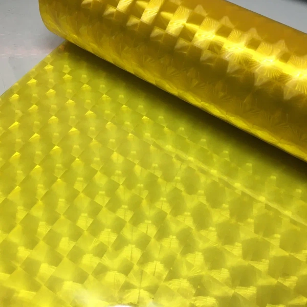 Пленка витражная "голография 4д" Желтый R105-7, 196mkm