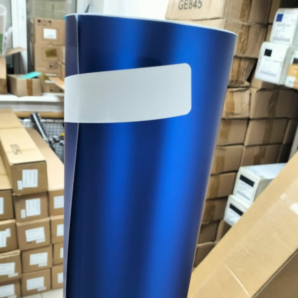 Пленка ПВХ матовая, Синий хром сатин Matte King Blue 5 star (1,52*17м.)