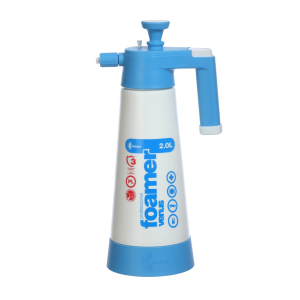 Распылитель/опрыскиватель Venus Pro+ компрессионный 2л. (синий) для жидкостей с раствором рН от 3 до 8