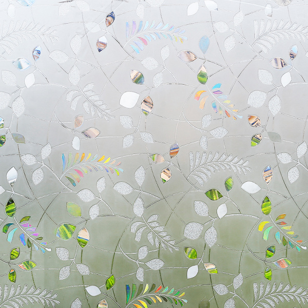 Пленка витражная статическая МН26 90см. х 50м. прозрач листья