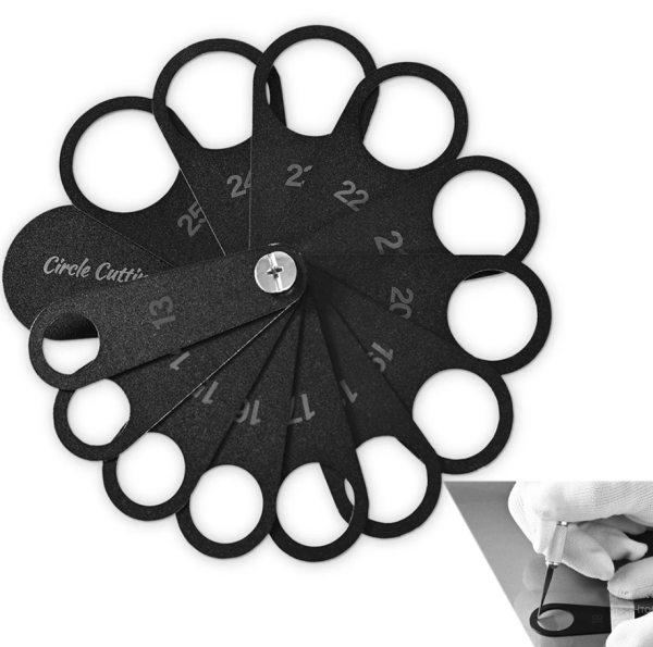 Шаблон для резки парктроников. Набор 13-25 мм