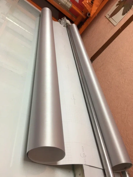 Пленка шлифованный алюминий Серебро 5 star, scorpio 137mkm (1,52*30м.)