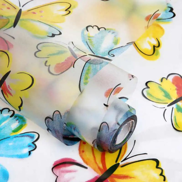 Пленка, статическая витражная бабочки P028 90см*30м