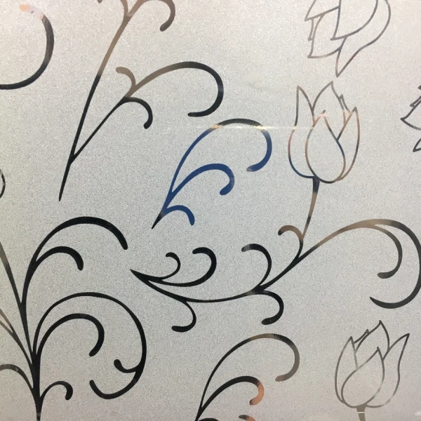 Пленка серебристые колокольчики для стекол (клей с лицевой стороны) G7154A, 1,2 м х 50 м