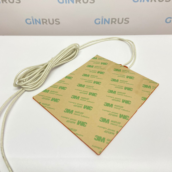 Нагревающая пластина 152*127мм 220v 45w, скотч 3М, провод 2м