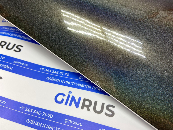 Пленка ЛАЗЕРНЫЙ хром СЕРЫЙ радужный IRIDESCENT LASER ПВХ 1,52*18м