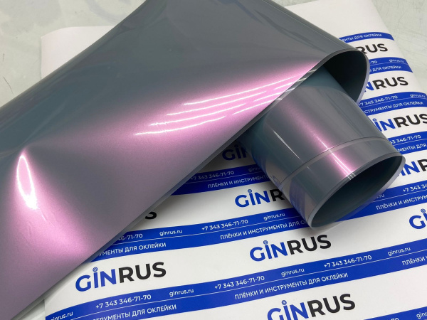 Пленка глянцевый ХАМЕЛЕОН САТИН grey-red MAGIC DREAMY ПВХ 1,52*18м