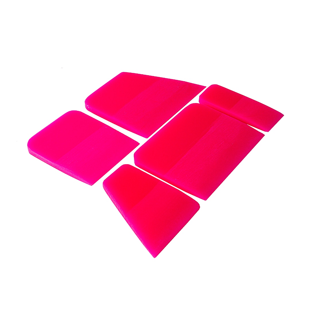 Набор выгонок для работы с PPF пленкой, острые края 5 шт Pink PPF Squeegees