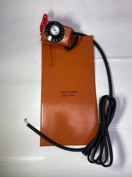 Нагревающая пластина 300*150мм 220v 45w 3М скотч, провод 2м, контроллер с регулировкой от 0 до 120 С