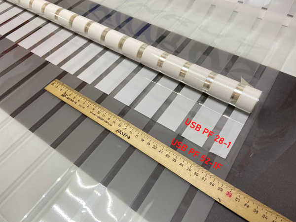 Декоративная пленка USB PF 28-1, полоса белая вертик. 30мм, вдоль рулона